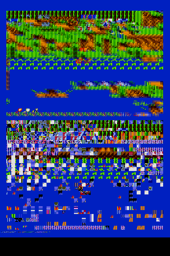 A corrupted screenshot of Emerald Hill Zone